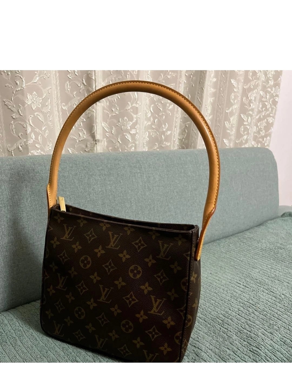 Louis Vuitton Monogram Canvas Shoulder Bag with Tan Handle - Picture 2 of 5